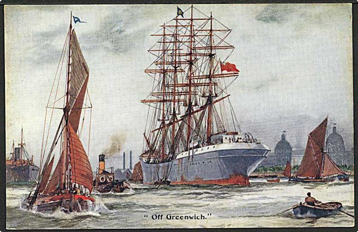 Sejlskib ved Greenwich, London.J. Salmon no. 4192.