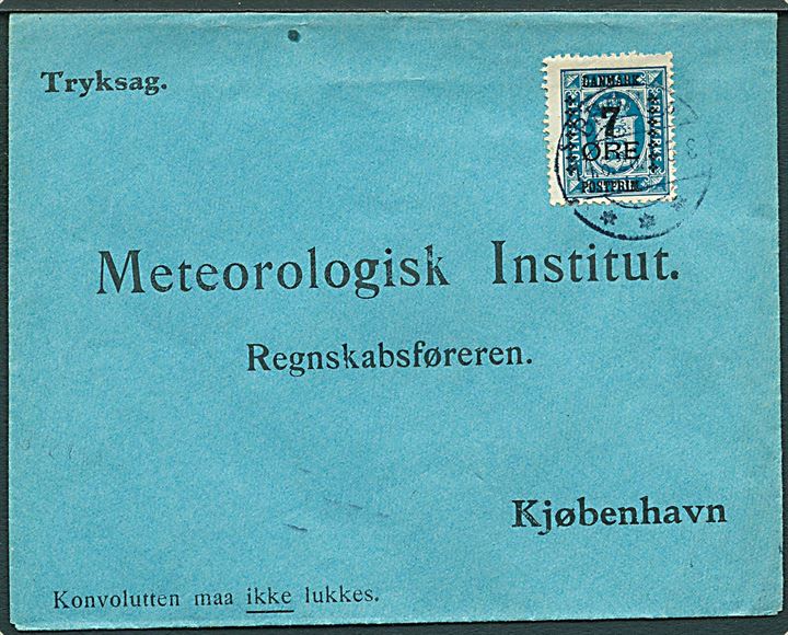 7/4 øre Provisorium på tryksag fra Brørup d. 14.6.1926 til Meteorologisk Institut, Kjøbenhavn.