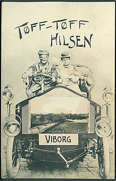 Viborg. Tøff - Tøff hilsen, Automobil. F. N. Rasmussen no. 551. (Hjørneknæk). 