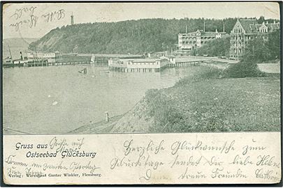 Gruss aus Ostseebad Glücksburg. Warenhaus Gustav Winkler u/no. 