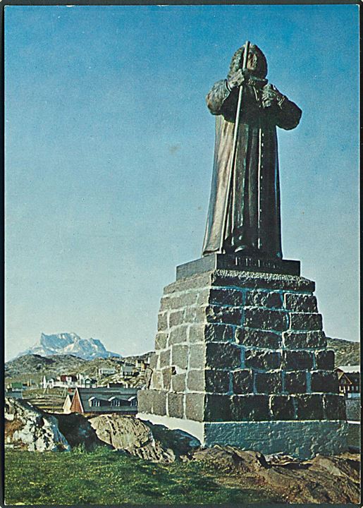 Grønland. Statue af Hans Egede, Grønlands Apostel, Godthåb. KGH no. 35. 