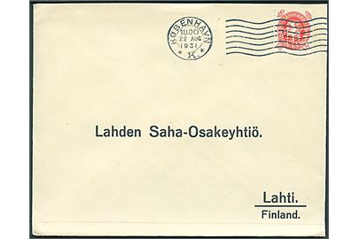 15 øre Chr. X 60 år med perfin Ph.G. på firmakuvert fra Philip Gottlieb A/S i København d. 22.8.1931 til Lathi, Finland.