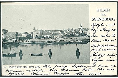 Hilsen fra Svendborg. Byen set fra Holmen. No. 292. 