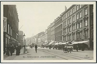 København, Vesterbrogade. Sporvogn linie 2, no. 82. Fotografisk Forlag no. 83. 