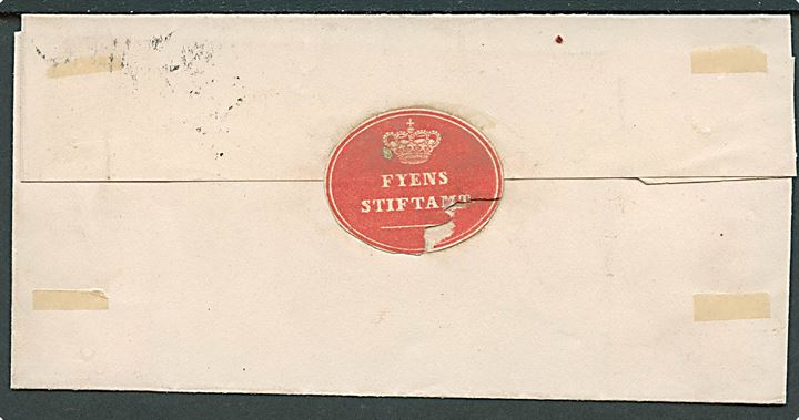 4 sk. Tjenestemærke linietakket på brev annulleret med nr.stempel “51” og sidestemplet lapidar Odense d. 5.11. 1871 til Vissenbjerg Sogneraad pr. Skalbjerg. 