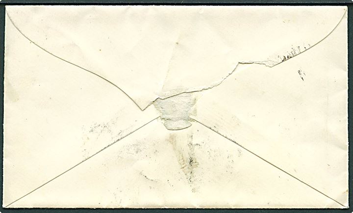 4 sk. 1854 udg. på dampskibsbrev med håndskrevet by-navn Helsingør annulleret med nr.stempel “1” og side-stemplet kompasstempel Kjøbenhavn KB d. 8.8.1857 til Fanø. God destination.