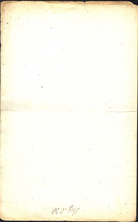 Håndskrevet Placat fra General Post Amt d. 30.11. 1782 med sort laksegl. 21x32½ cm.