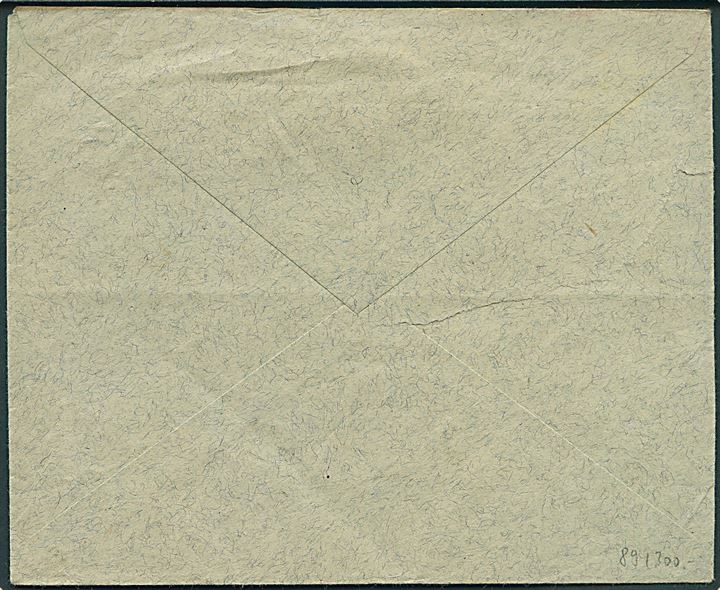 1 eyr (10), 10 aur og 20 aur Chr. X på 40 aur frankeret brev delvist annulleret Eskifjördur d. 20.8.1923 og Vejle d. 25.8.1923 med sidstempel “Paquebot” til Manchester, England. Meget dekorativt brev.