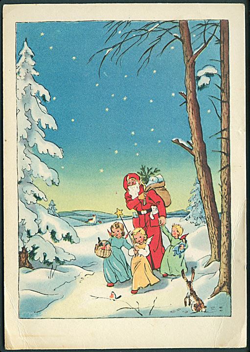 15 øre Fr. IX og Julemærke 1950 på julekort fra Vejle d. 23.12.1951 til Kolding. Da Julemærket 1951 blev udsolgt kort inden jul, blev restoplag af 1950 Julemærket solgt til kunderne, indtil det nye provisorium 1951/1950 kunne leveres. Sjælden.