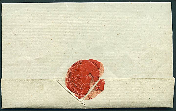 1831. Tjenesteligt brev mærket “Med Sognebud” dateret Sverdborg d. 8.2.1831 til Vordingborg. Sendt fra præsten i Sværdborg, Poul Johan Lakjer (1779-1854). Meget tydelig påtegning.