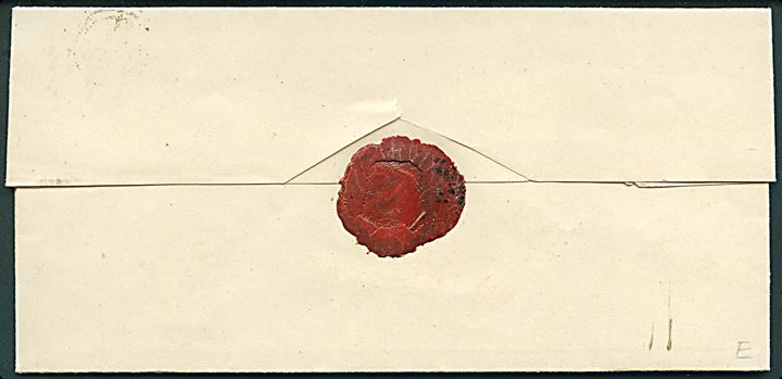1870 (ca.). Tjenestebrev mærket “K.T.” med håndskrevet bynavn “Sinding” og antiqua Holstebro * d. 26.10. til Provst Bötcher i Sevel pr. Holstebro. Påskrevet “6” sk. porto. Provst Bötcher blev ridder af Dannebrog i 1867. Sinding var brevsamlingssted under Herning 1852-1871.
