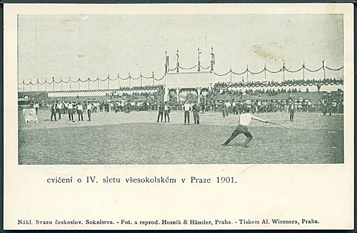Sokol stævne i Prag 1901. Husnik & Häusler u/no. (Har været opklæbet). 