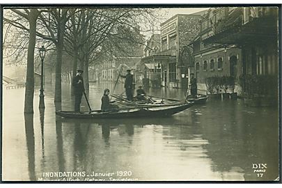 Frankrig. Rateau Sauveteur. Oversvømmelse Januar 1920. DIX Paris 17. 