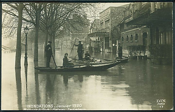 Frankrig. Rateau Sauveteur. Oversvømmelse Januar 1920. DIX Paris 17. 