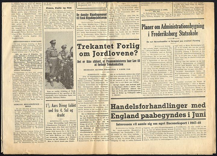Isefjord-Posten d. 24.5.1947. Komplet avis med illustreret artikel vedr. Den danske Brigade i Tyskland og deres særlige pengesedler.