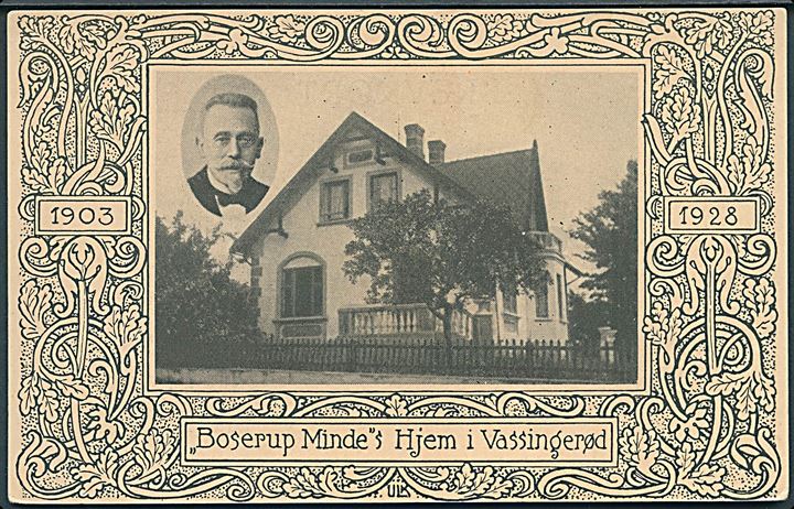 Vassingerød. Boserup Mindes Hjem. 1903 - 1928. U/no. 