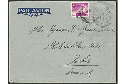 15 f. Marianne single på luftpostbrev fra Paris 1946 til Aarhus, Danmark.