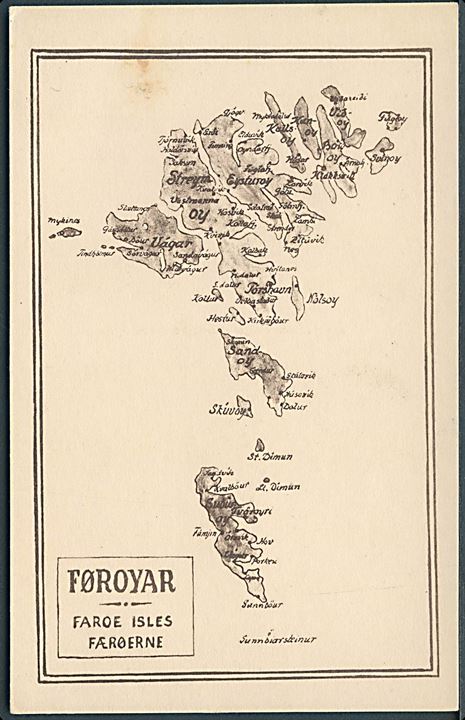 Landkort over Færøerne. Hjalmar Jacobsens no. 35. 