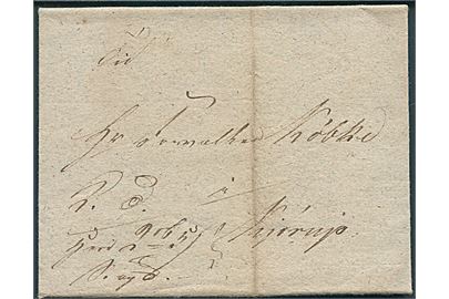 1825. Tjeneste værdibrev fra Skanderborg amt dateret d. 20.7.1825 til forvalter Købke i Kjørup.
