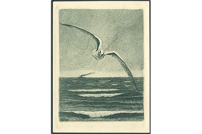 Lübschitz, John: “Måge over havet” anvendt 1891. U/no. Let beskåret. Kvalitet 6