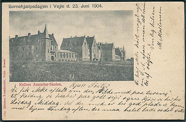 Vejle. Børnehjælpsdagen d. 23 Juni 1904. Kellers Anstalter Skole. Chr. Hansens Kunsthandel u/no. 