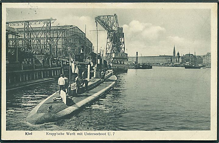 Kiel. Krupp'sche werft mit Unterseeboot U. 7. W. J. no. 132/24. 