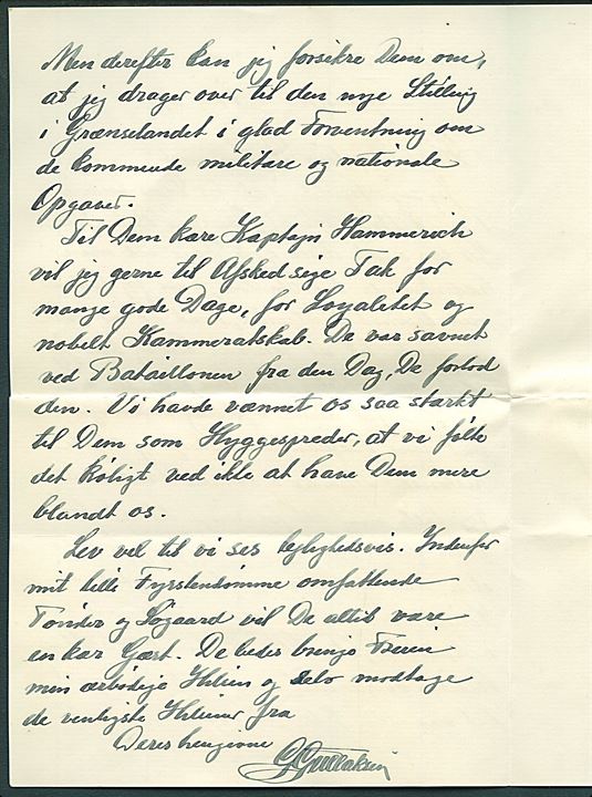 5 øre Bølgelinie i parstykke på fortrykt kuvert fra Chefen for 1' Bataillon sendt lokalt i København d. 15.2.1942. Indhold på fortrykt brevpapir.