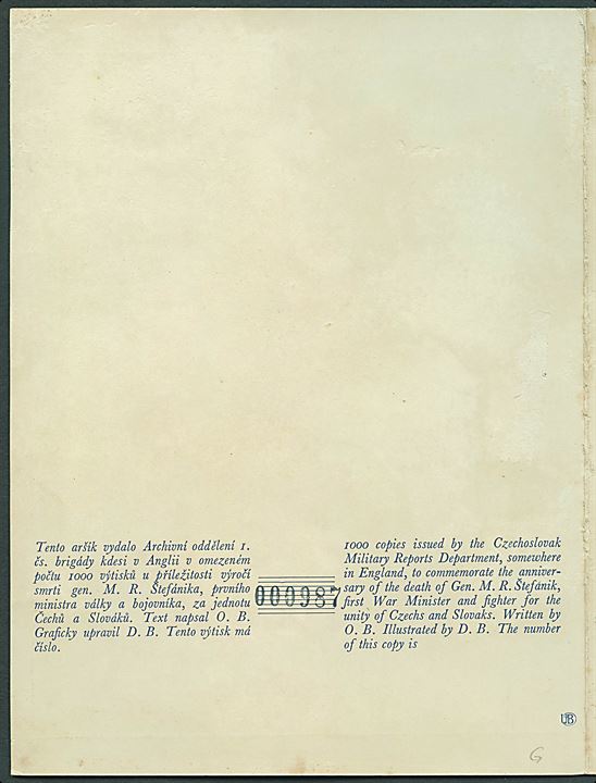 Tjekkiske 30 h. og 60 h. mærker i souvenirmappe annulleret med særstempel fra det tjekkiske feltpostkontor i England d. 4.5.1941.