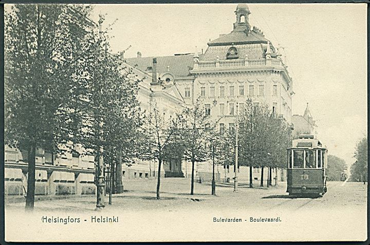 Finland. Helsinki med Sporvogn no. 18 på Boulevaardi. Knackstedt & Näther no. 576. 