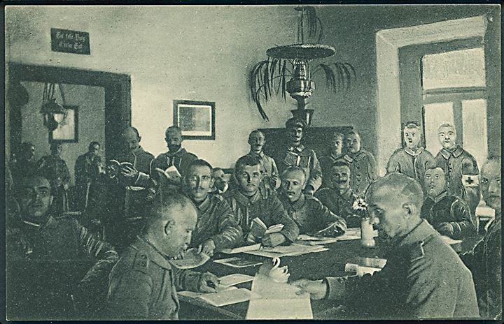 Interiør fra tysk soldaterhjem under 1. verdenskrig. U/no.