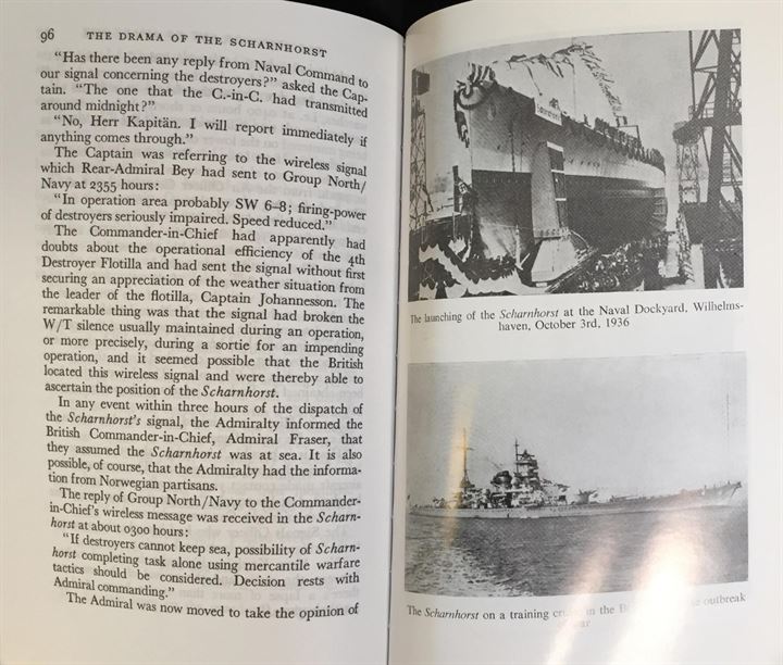 The drama of the Scharnhorst, Fritz-Otto Busch. Genoptryk af bog fra 1956.186 sider.