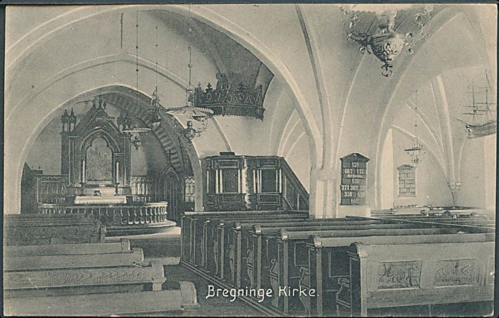 Bregninge Kirke indvendig. Chr. G. Kielberg no. 19309. 