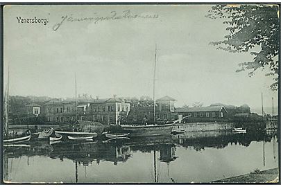 Venersborg, havneparti med sejlskib. Tralow no. 5141.