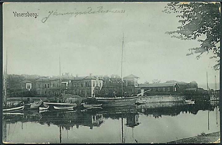 Venersborg, havneparti med sejlskib. Tralow no. 5141.