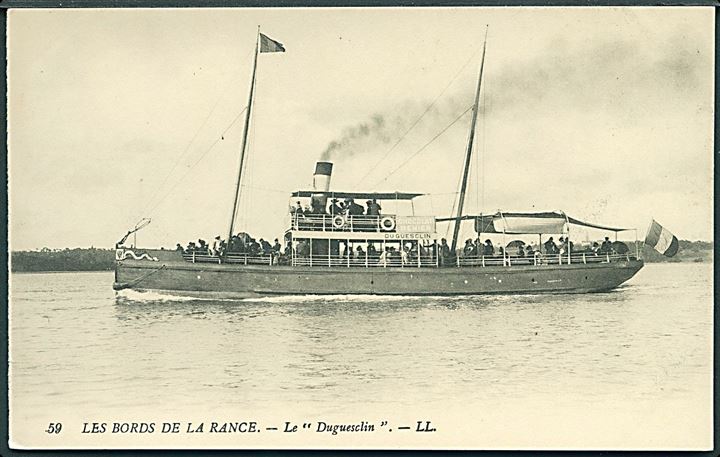 Turistskibet Duguesclin Sejlede fra St. Malo til Kanaløerne, Jersey. L. L. no. 59. 
