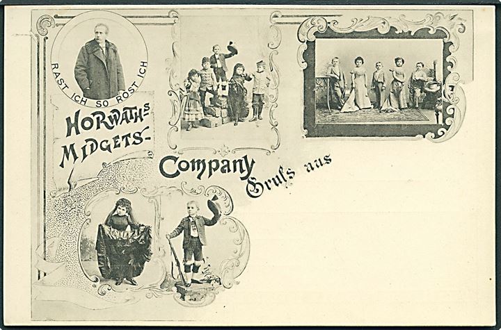 Cirkus. Horwath’s Midgets Company. Dansk fremstillet kort. U/no. Kvalitet 10