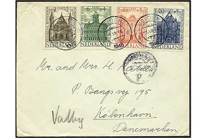 Komplet sæt Velgørenhed på brev fra Leiden d. 1.7.1948 til København, Danmark.