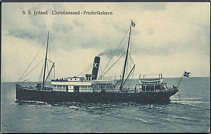 Norge. “Jylland”, S/S, KDS Christiansand-Frederikshavn tidl. DFDS. H. W. Jensen no. 506/12. Kvalitet 9