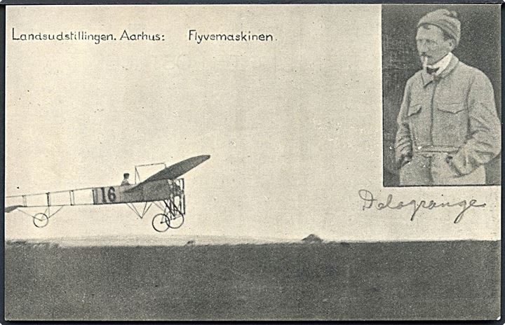 Hervé Delagrance  flyvning ved Landsudstillingen i Aarhus d. 4.7.1909. Leth Bang & E.A. Gluud u/no. Kvalitet 7
