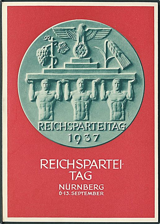 Propaganda. Reichsparteitag Nürnberg 1937. Med særstempel. Kvalitet 8