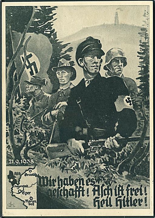 Propaganda. Sudetenland - “Asch ist Frei!”. U/no. Kvalitet 8