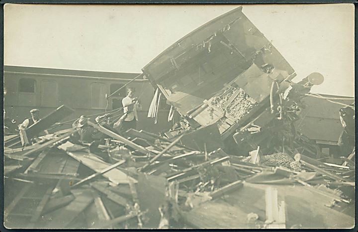 Bramminge-ulykken d. 26.7.1913. Fotokort u/no. Kvalitet 7a