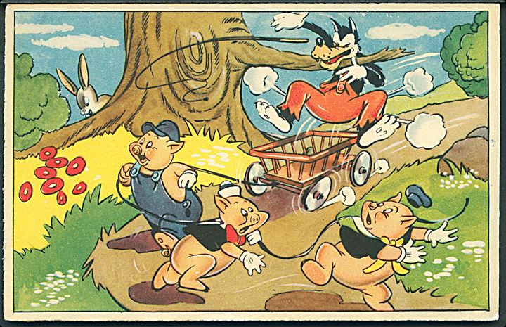 Disney, Walt: Mickey Mouse Corp, København, serie 158. “Stygge Ulv og de 3 små grise”. Kvalitet 8