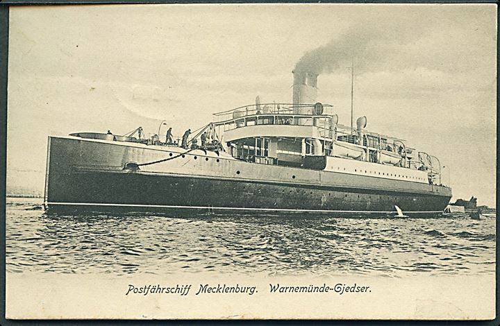 Tyskland. “Mecklenburg”, S/S, jernbanefærge på ruten Gjedser - Warnemünde. R. Borek no. 21. Kvalitet 7