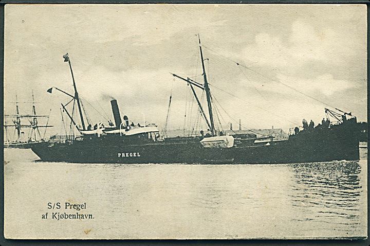 “Pregel”, S/S, DFDS. Forlist ved Esbjerg 1920. O. Petersen no. 1022. Kvalitet 7