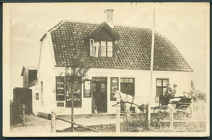 Hellinge, købmandshandel ved H. P. Andersen. Stenders no. 45349. Kvalitet 7