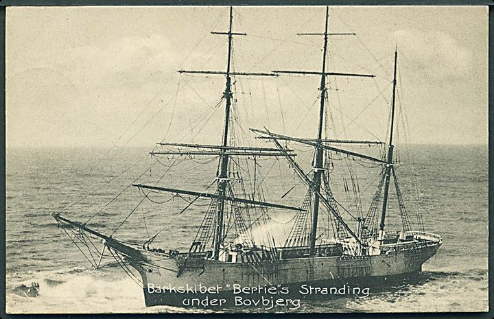 Norge. “Bertie”, barkskib af Christiania strandet ved Bovbjerg d. 20.9.1900. H. Riegels no. 9963. Kvalitet 9