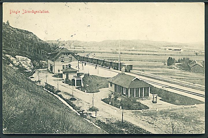 Dingle, jernbanestation på Bohusbanen. Schewenius no. 189. Kvalitet 8