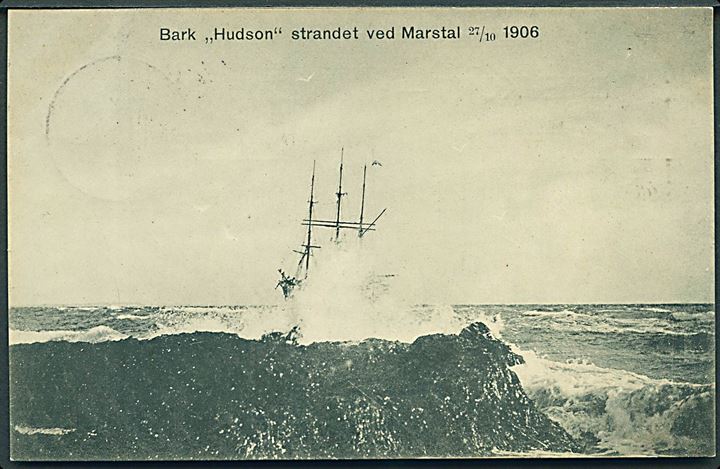 Norge. “Hudson”, barkskib af Drammen strandet ved Marstal d. 27.10.1906. H. Eschen u/no. Kvalitet 8