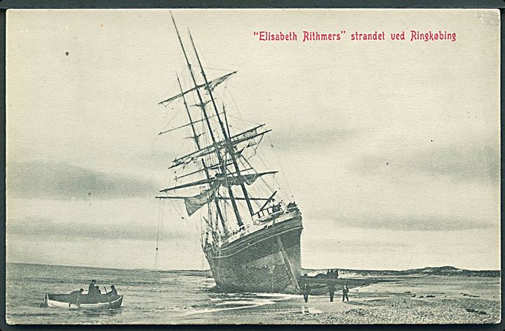 Tyskland. “Elisabeth Rickmers”, barkskib, strandet ved Ringkøbing d. 12.2.1894. Navnefejl. Warburg no. 1871. Kvalitet 8